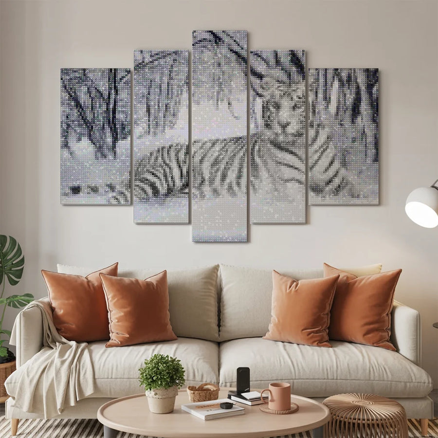 Diamond Painting Weißer Tiger 5-teilig - SEOS Shop ®