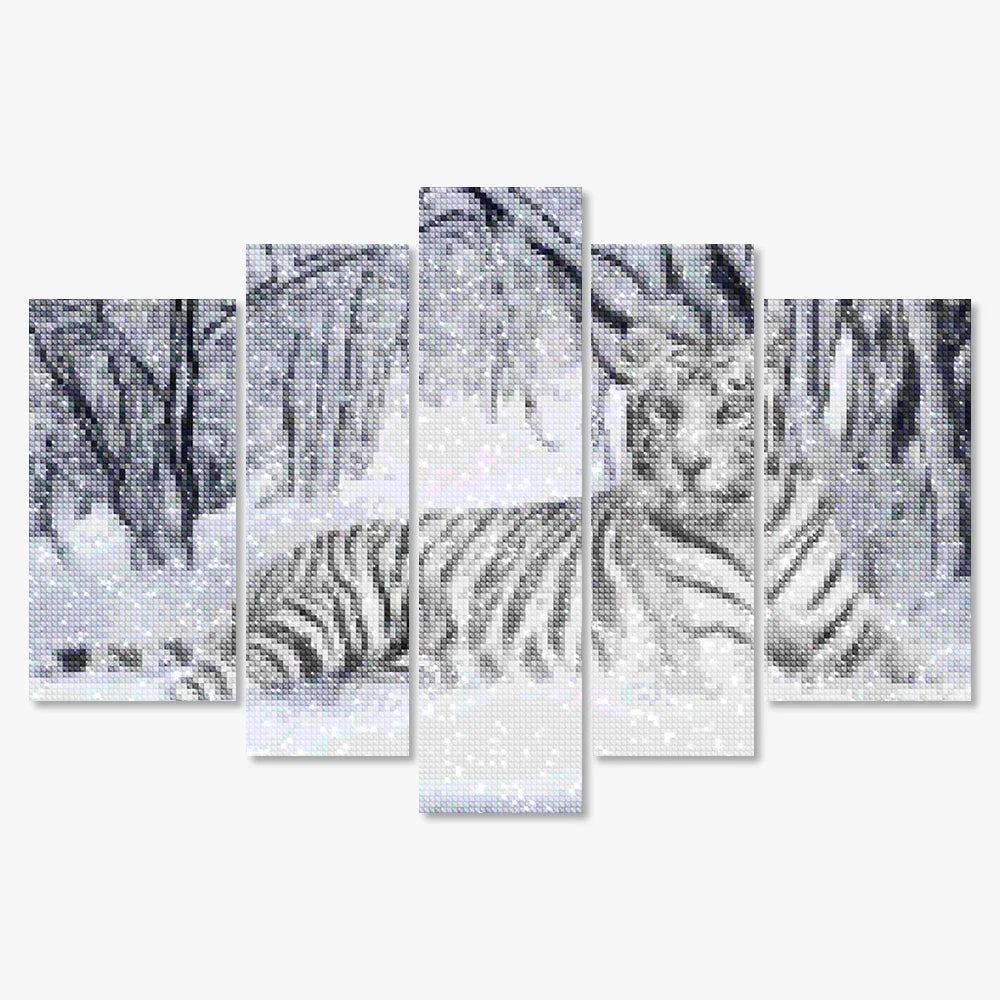 Diamond Painting Weißer Tiger 5-teilig - SEOS Shop ®