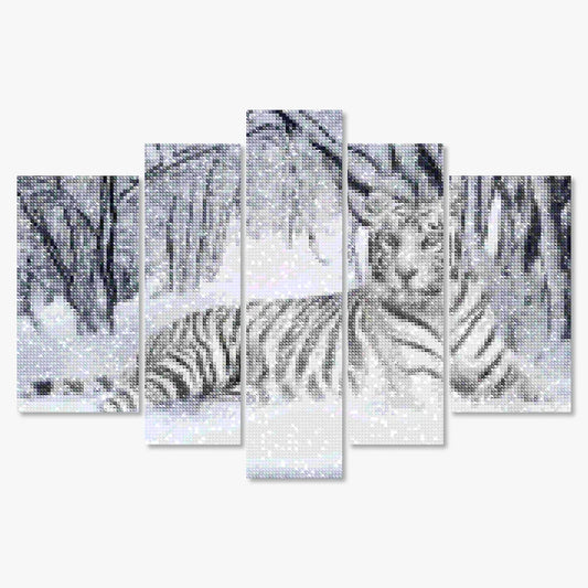 Diamond Painting Weißer Tiger 5-teilig - SEOS Shop ®