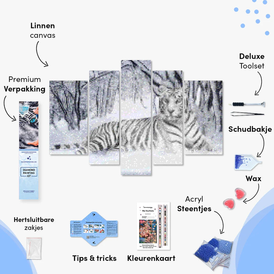 Diamond Painting Weißer Tiger 5-teilig - SEOS Shop ®
