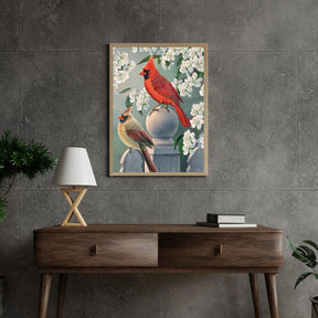 Diamantmalerei – Kardinalspaar im Hinterhof