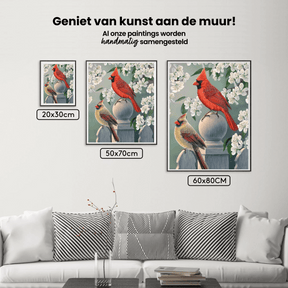 Diamantmalerei – Kardinalspaar im Hinterhof