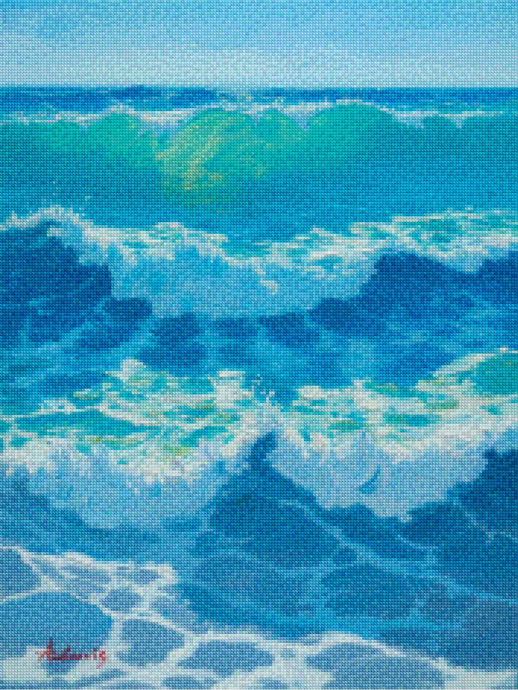 Diamantmalerei – Azurblaue Hitzewelle