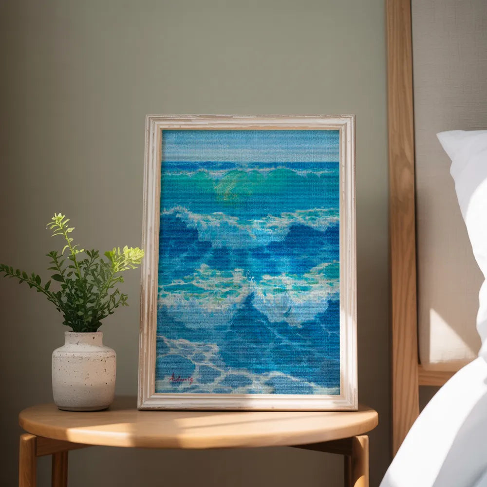 Diamantmalerei – Azurblaue Hitzewelle