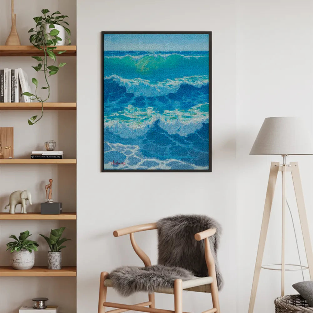 Diamantmalerei – Azurblaue Hitzewelle