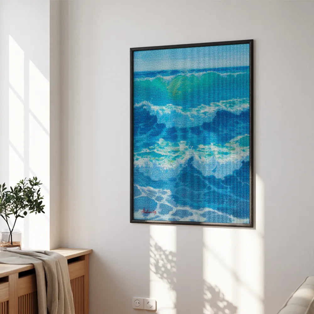 Diamantmalerei – Azurblaue Hitzewelle