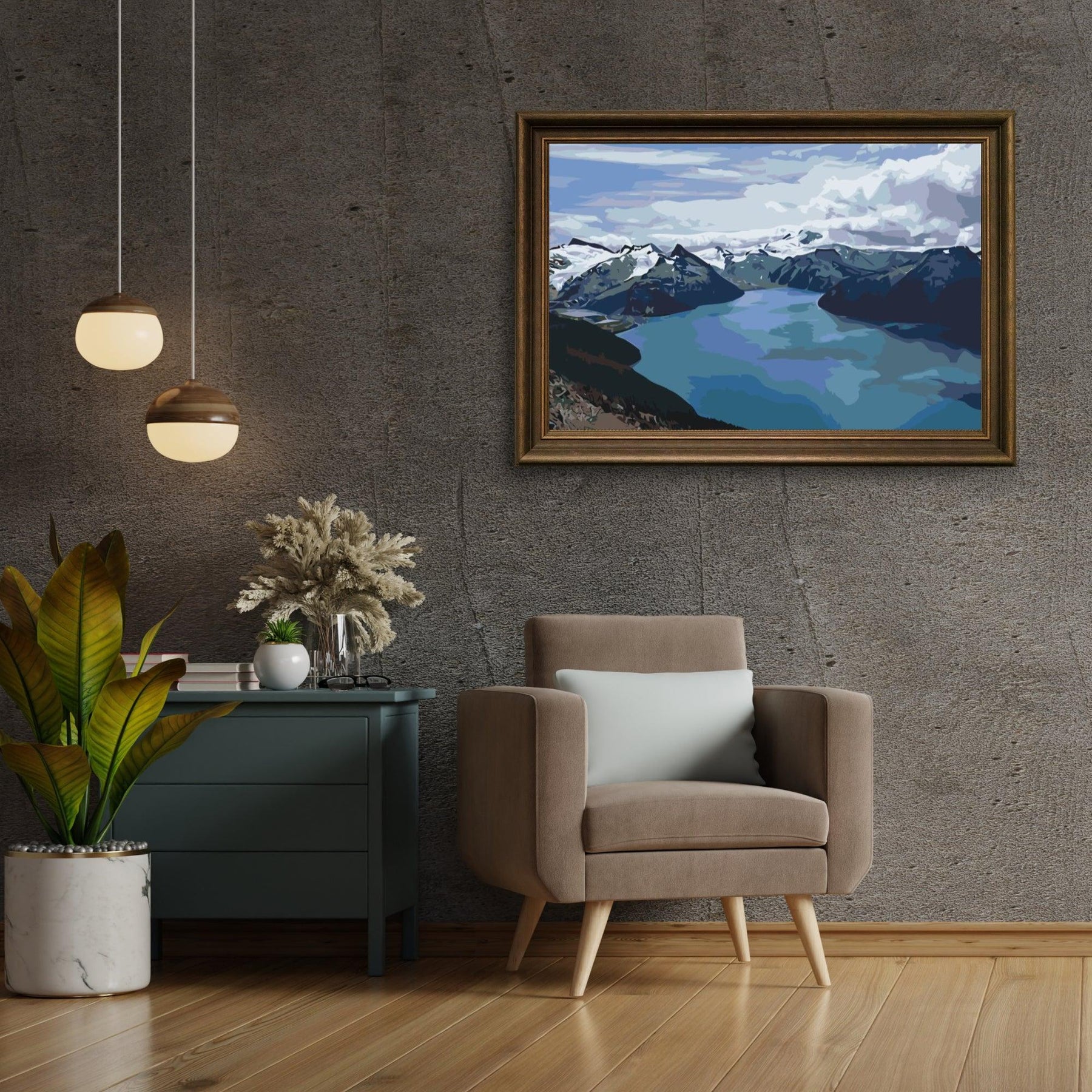 Diamantmalerei - Schneebedeckte Berge am See - SEOS Shop ®