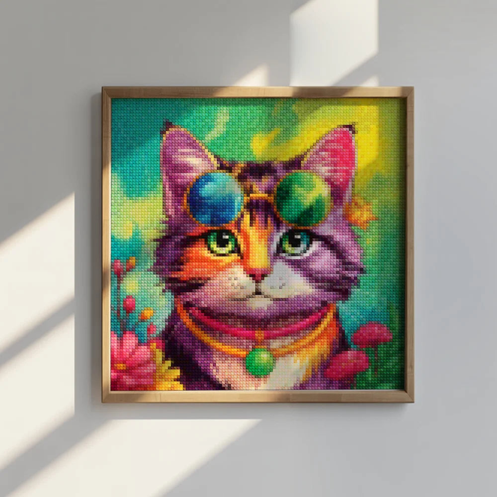 Mini-Diamantmalerei – Boho-Katzen