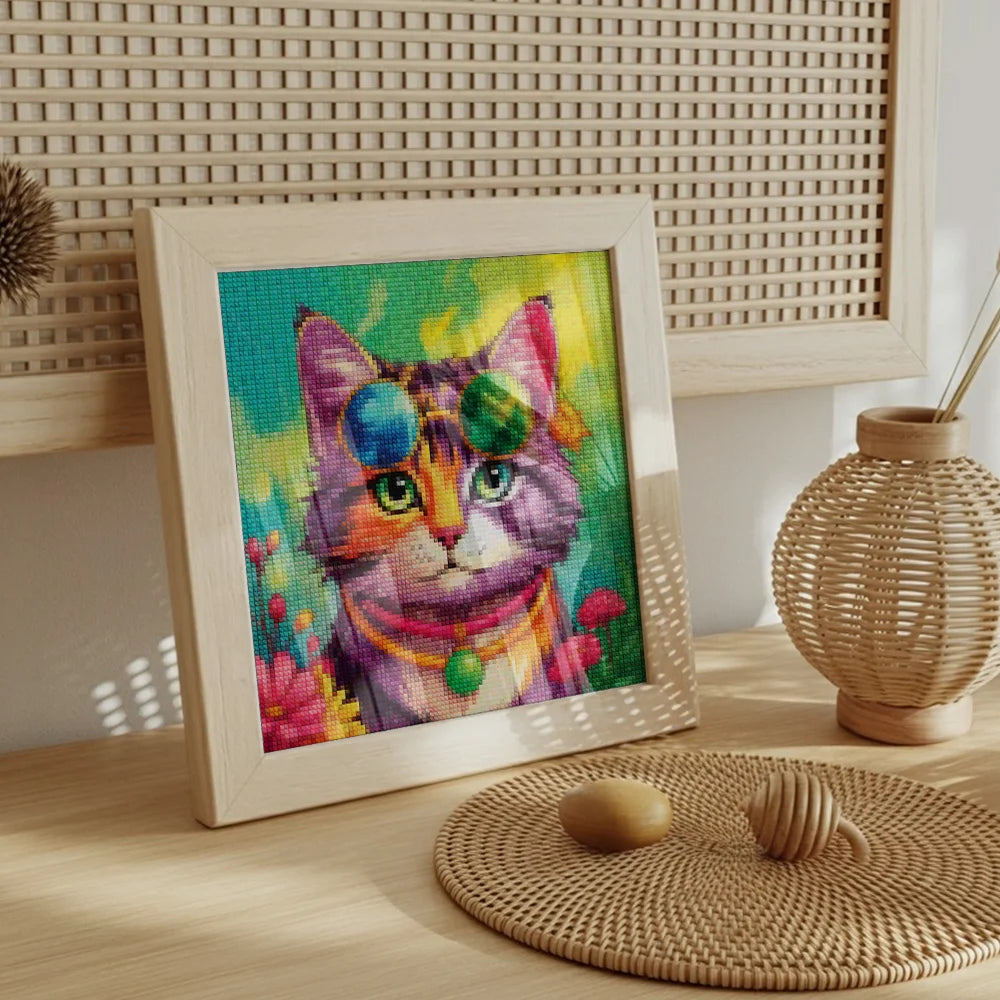 Mini-Diamantmalerei – Boho-Katzen
