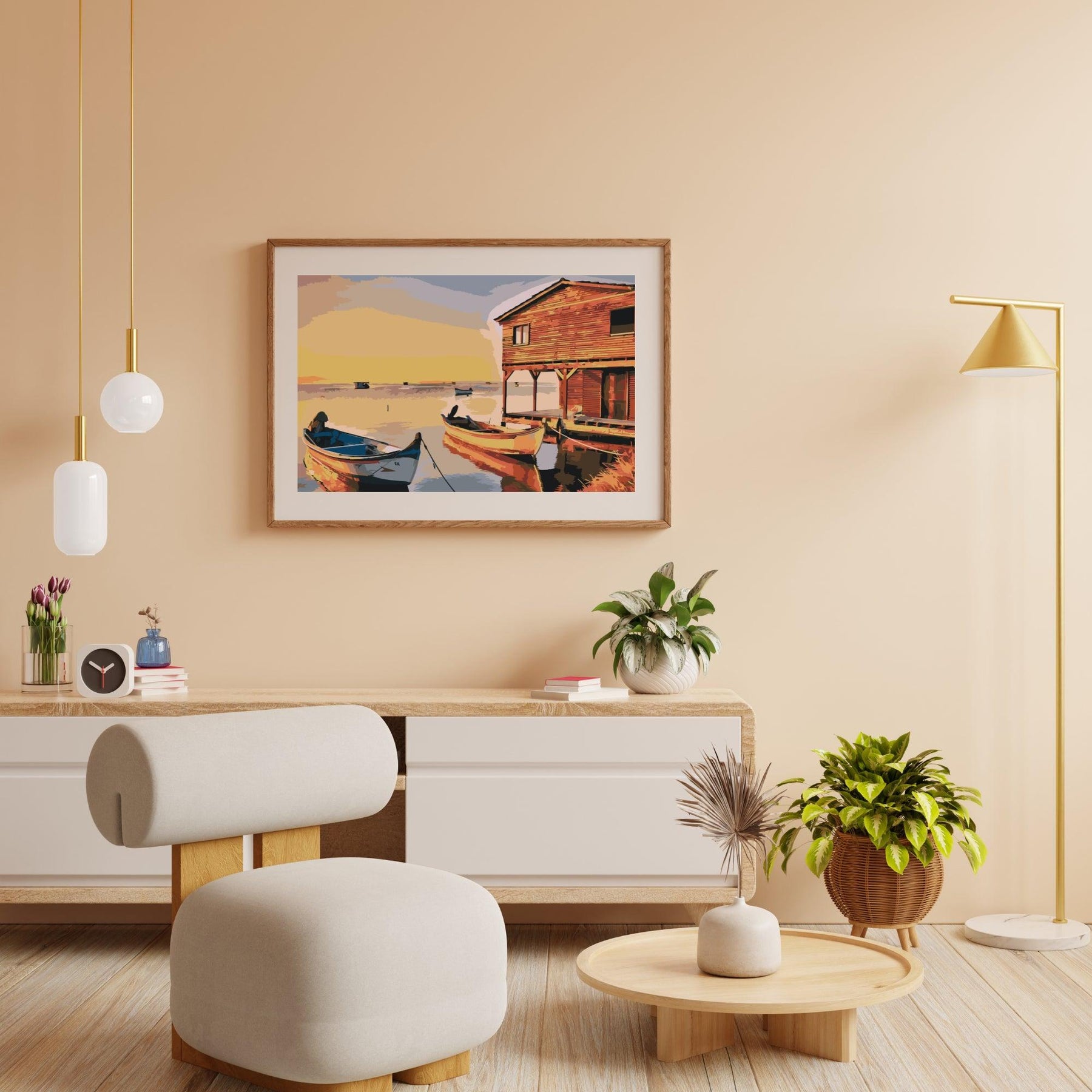 Diamond Painting - Boote und Holzhütte - SEOS Shop ®