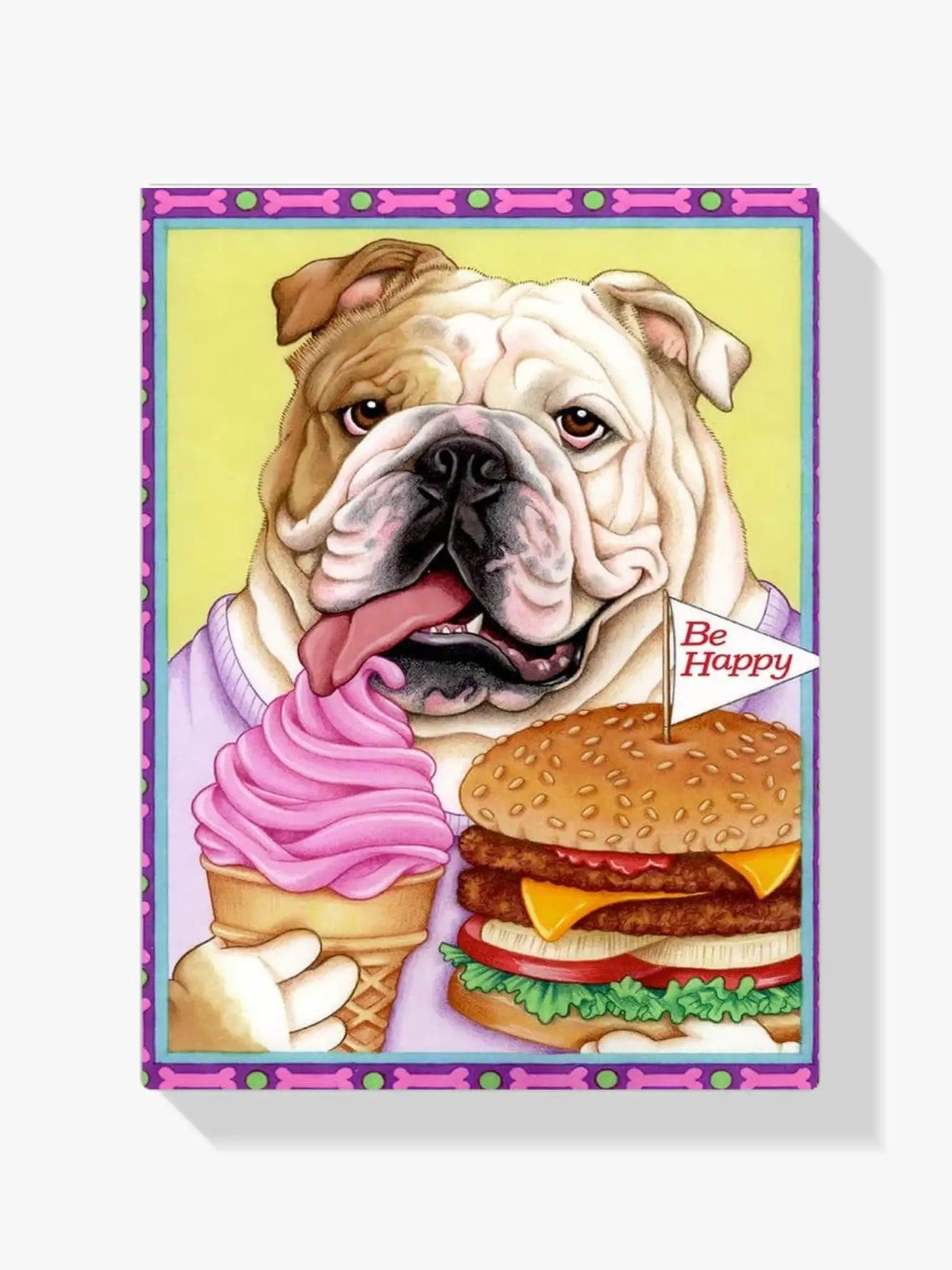 Diamantmalerei - Bulldogge Hamburger