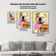 Diamantmalerei - Bulldogge Hamburger