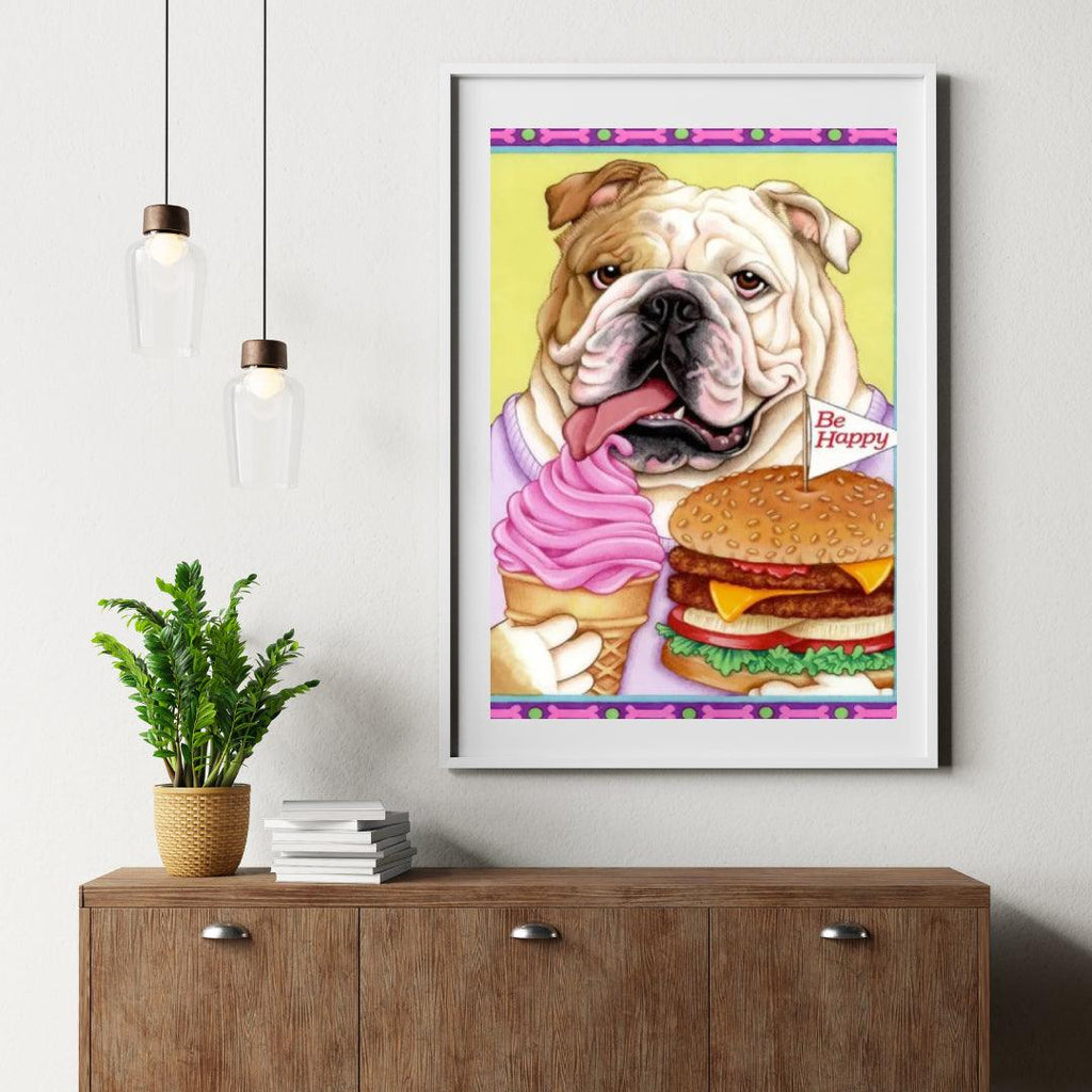 Diamantmalerei - Bulldogge Hamburger