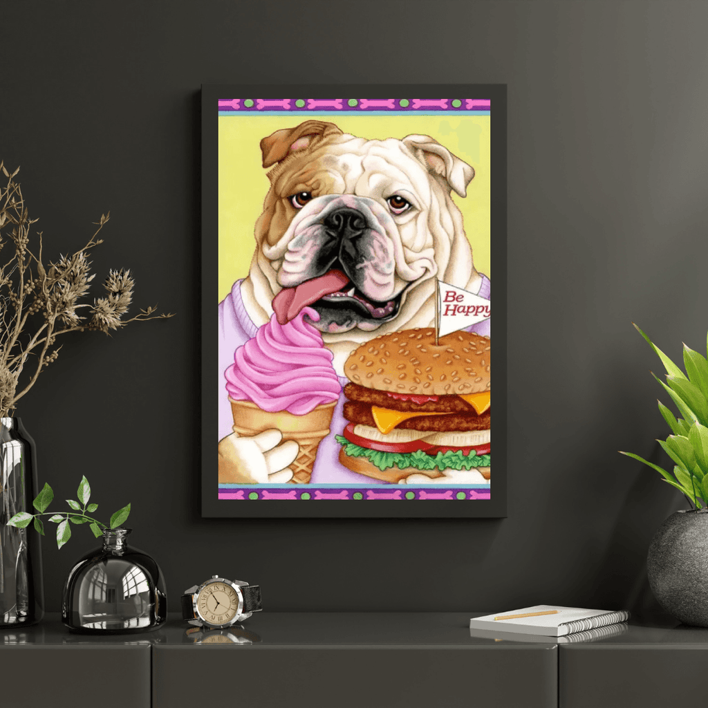 Diamantmalerei - Bulldogge Hamburger