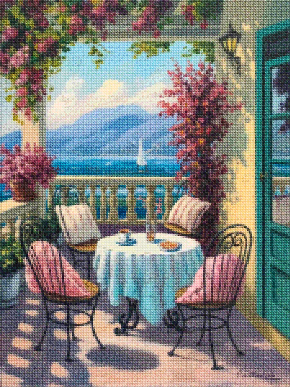 Diamantmalerei - Café auf der Veranda