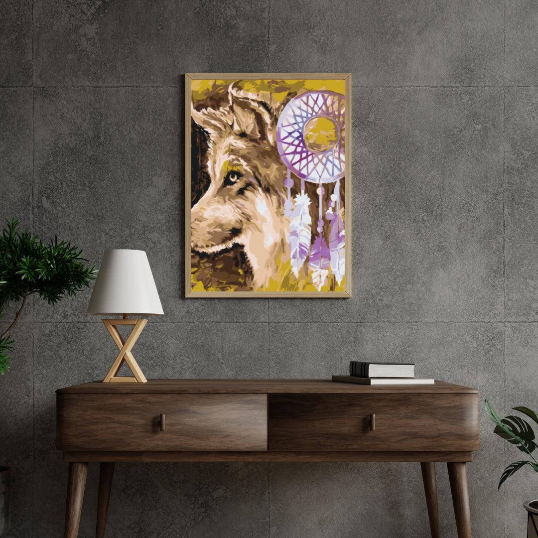 Diamond Painting - Der Wolf und der Traumfänger - SEOS®