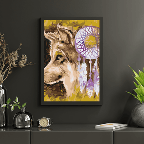Diamond Painting - Der Wolf und der Traumfänger - SEOS®