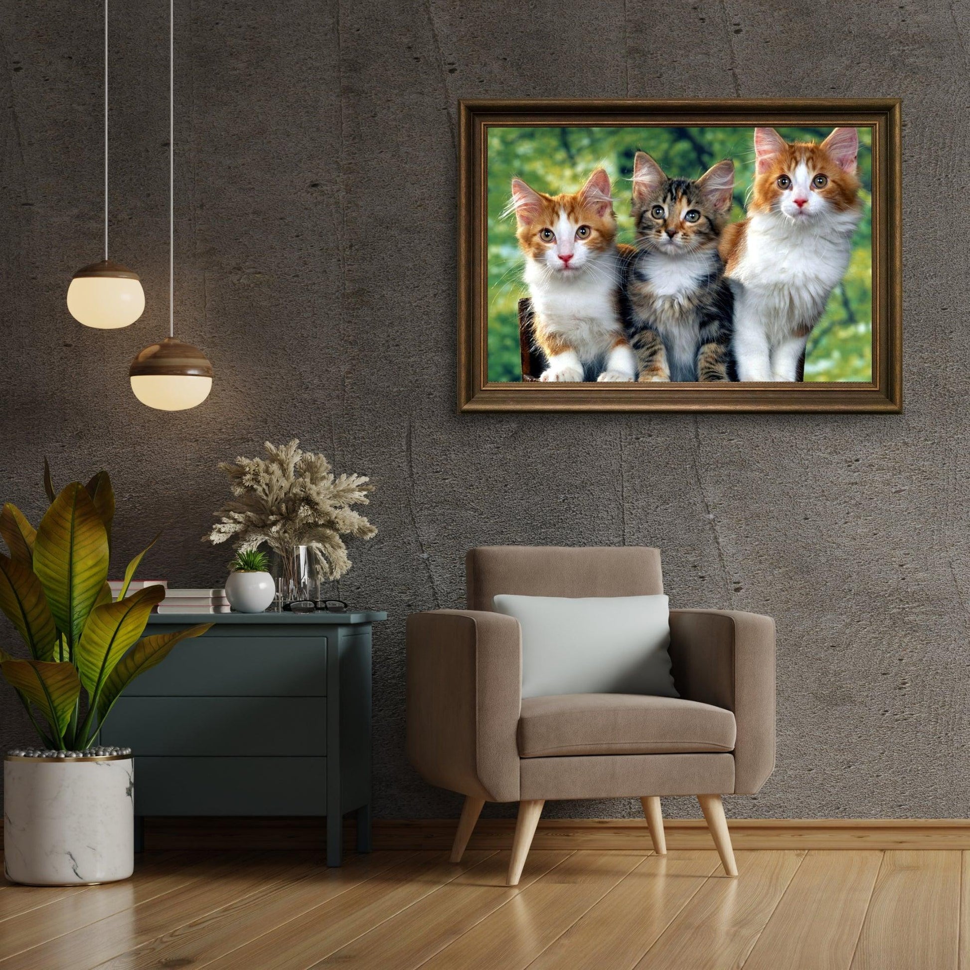 Diamantmalerei - Drei Katzen - SEOS®
