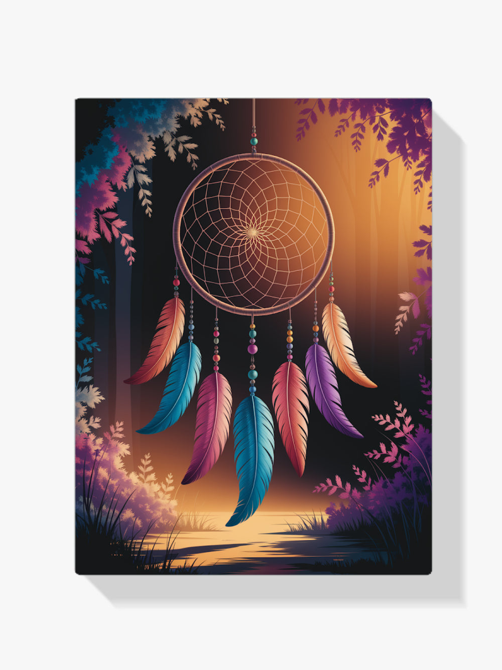 Diamond Painting - Traumfänger mit Federn und Perlen
