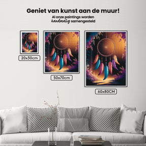 Diamond Painting - Traumfänger mit Federn und Perlen