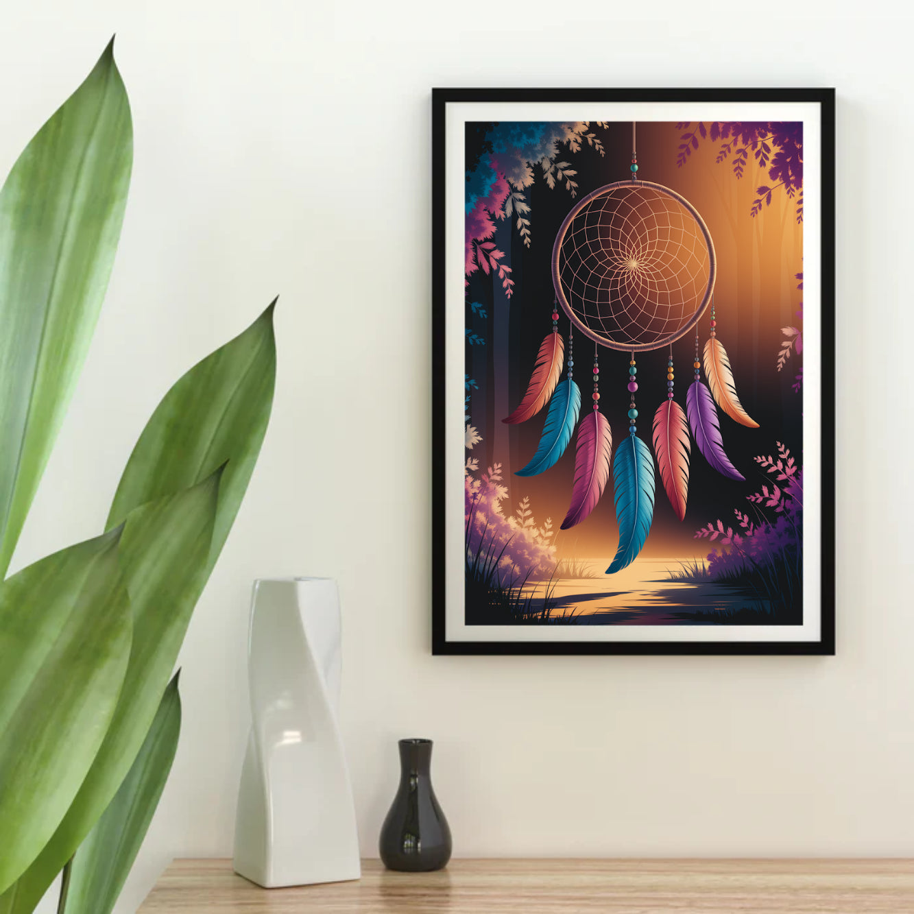 Diamond Painting - Traumfänger mit Federn und Perlen