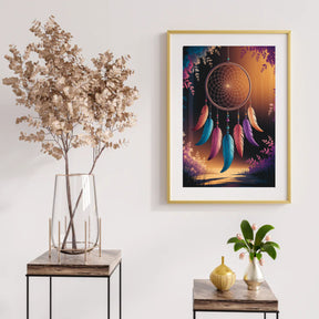Diamond Painting - Traumfänger mit Federn und Perlen