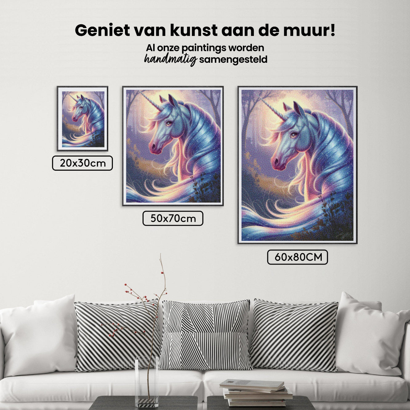Diamond Painting – Verträumter Einhornkopf mit wallender Mähne