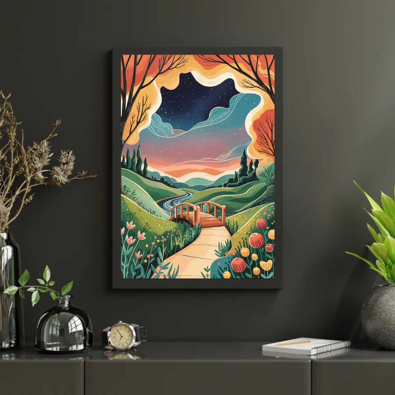 Diamantmalerei - Traumlandschaftsbrücke