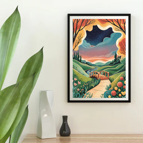 Diamantmalerei - Traumlandschaftsbrücke