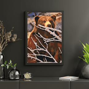 Diamantmalerei – Ein Bär lauert auf Beute – SEOS®