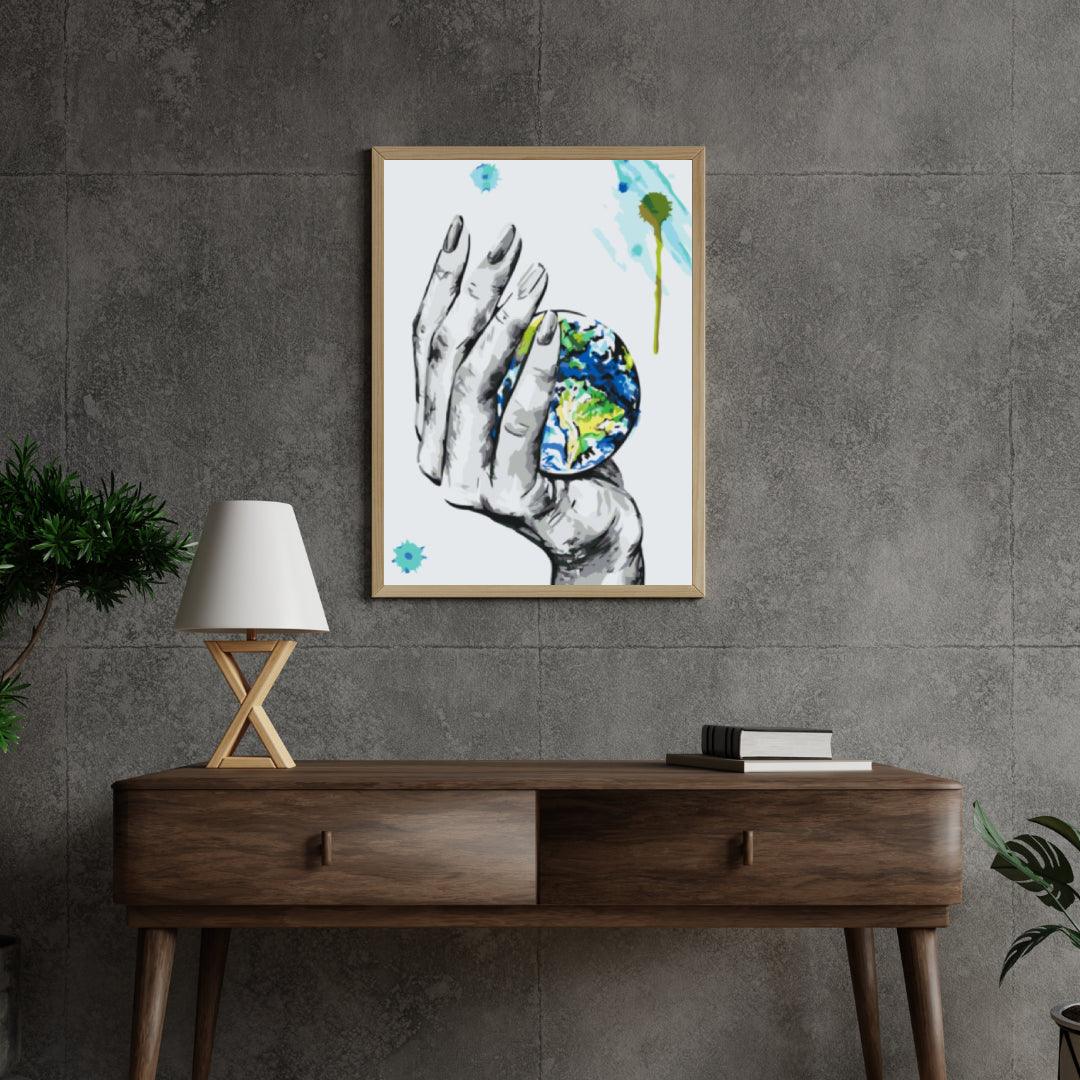 Diamantmalerei – Ein Planet in der Hand einer Frau – SEOS Shop ®