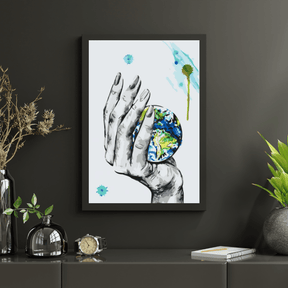 Diamantmalerei – Ein Planet in der Hand einer Frau – SEOS Shop ®