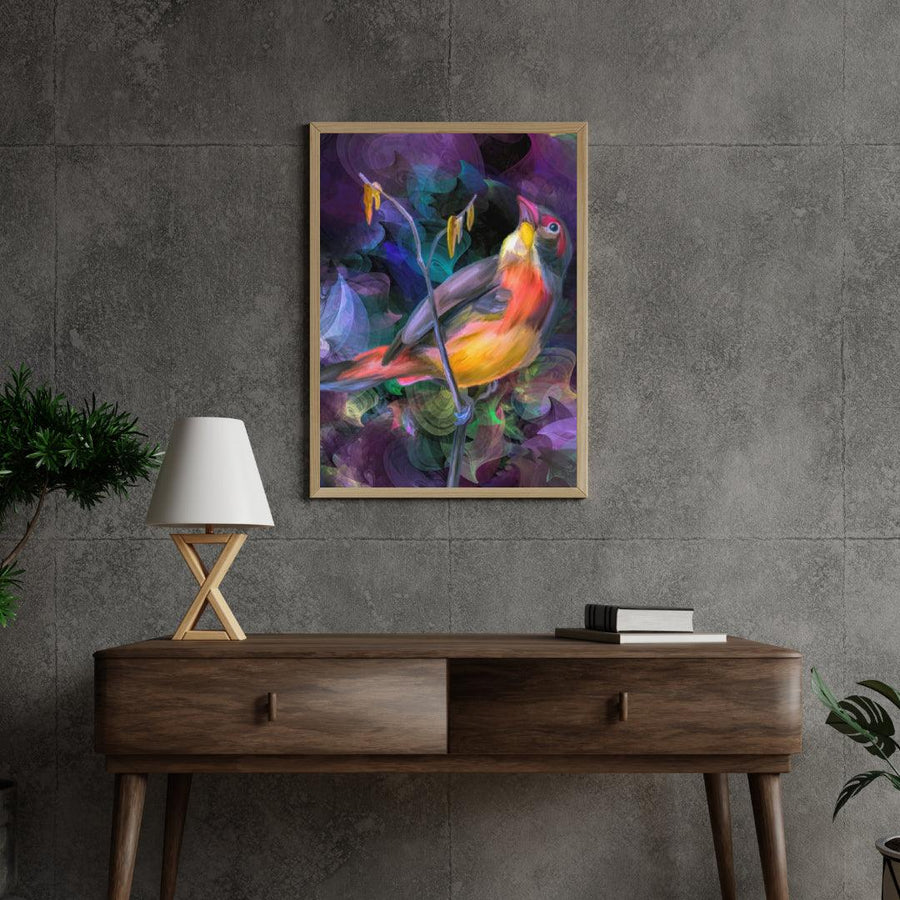 Diamond Painting – Ein Vogel in einer farbenfrohen Umgebung – SEOS®