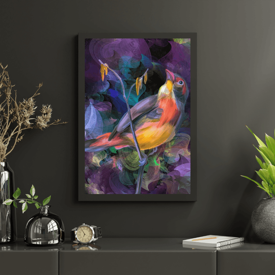 Diamond Painting – Ein Vogel in einer farbenfrohen Umgebung – SEOS®