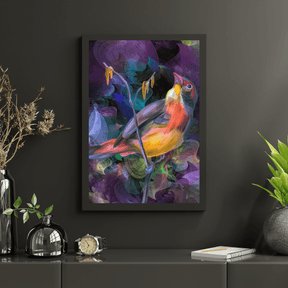 Diamond Painting – Ein Vogel in einer farbenfrohen Umgebung – SEOS®