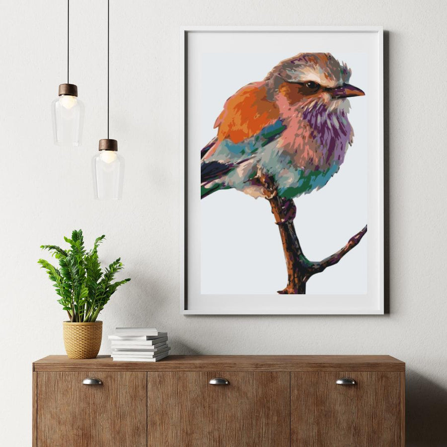 Diamantmalerei - Ein Vogel auf einem Ast - SEOS®