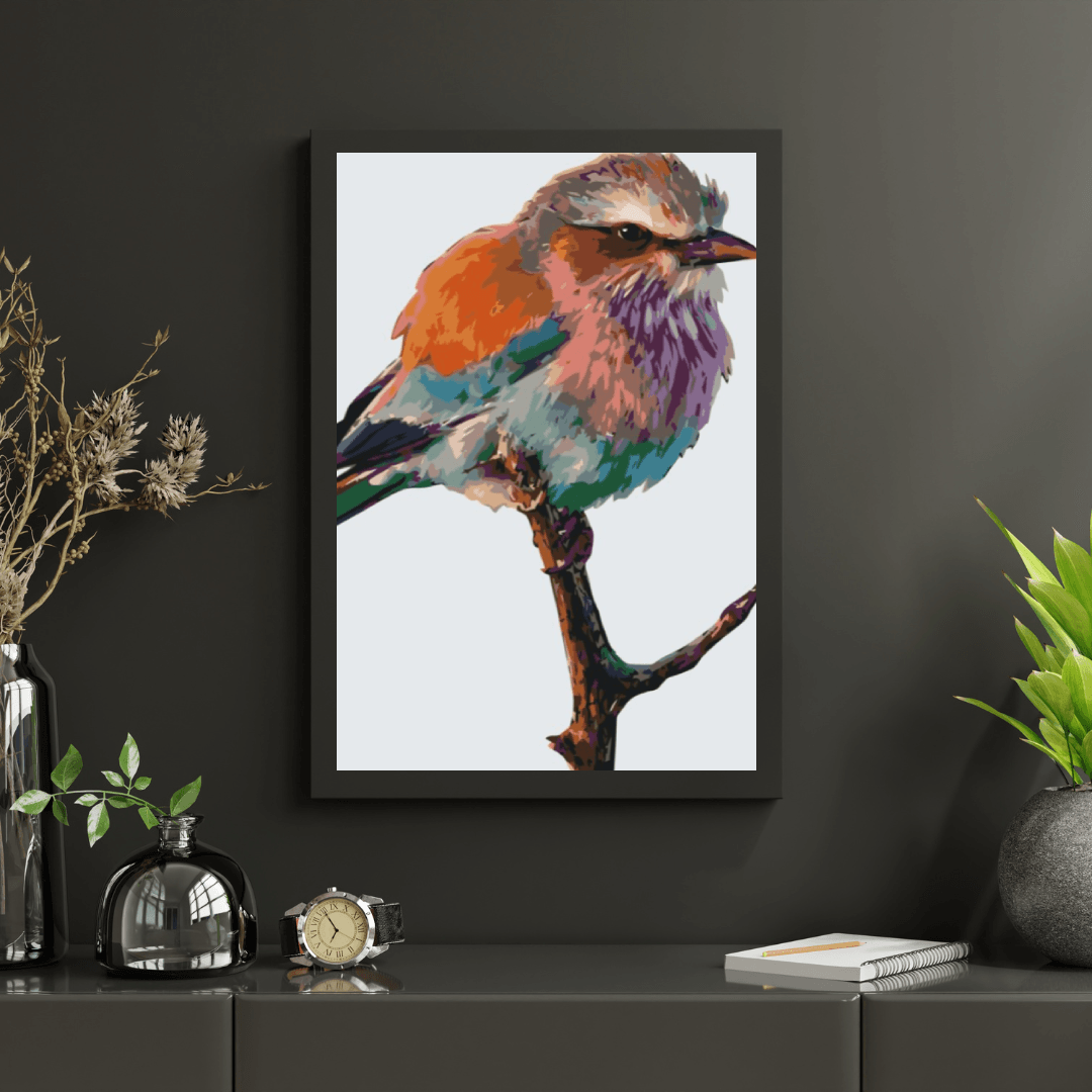 Diamantmalerei - Ein Vogel auf einem Ast - SEOS®