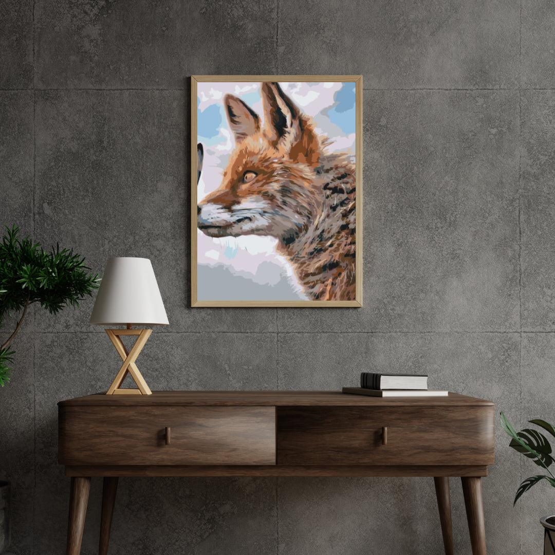 Diamond Painting – Ein Fuchs mit einem Schmetterling auf der Schnauze – SEOS®