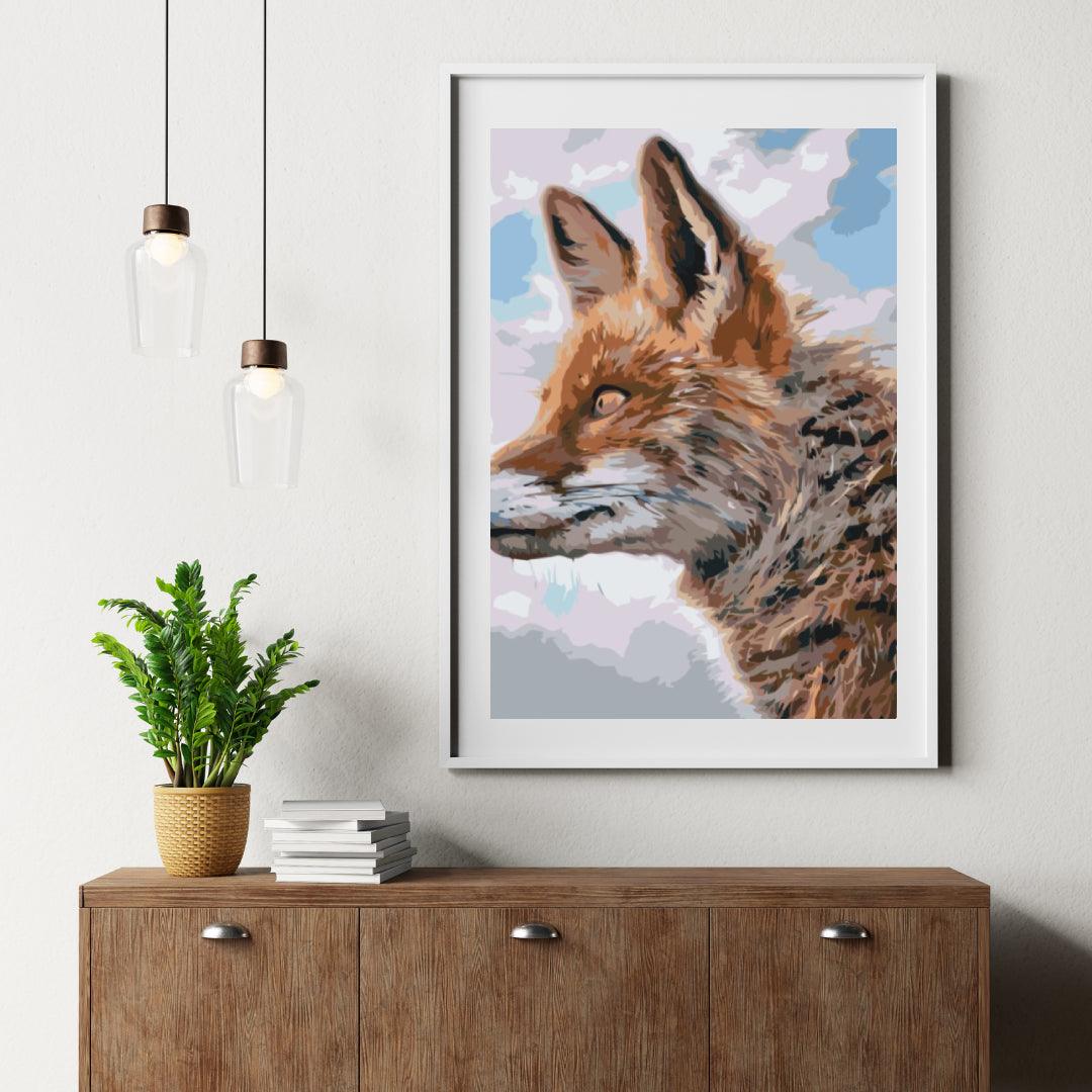 Diamond Painting – Ein Fuchs mit einem Schmetterling auf der Schnauze – SEOS®