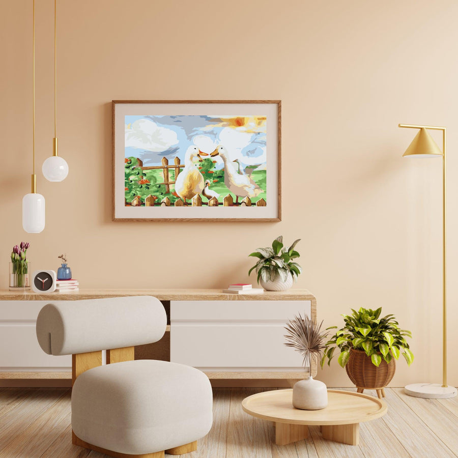 Diamond Painting - Entenfamilie im Garten - SEOS®