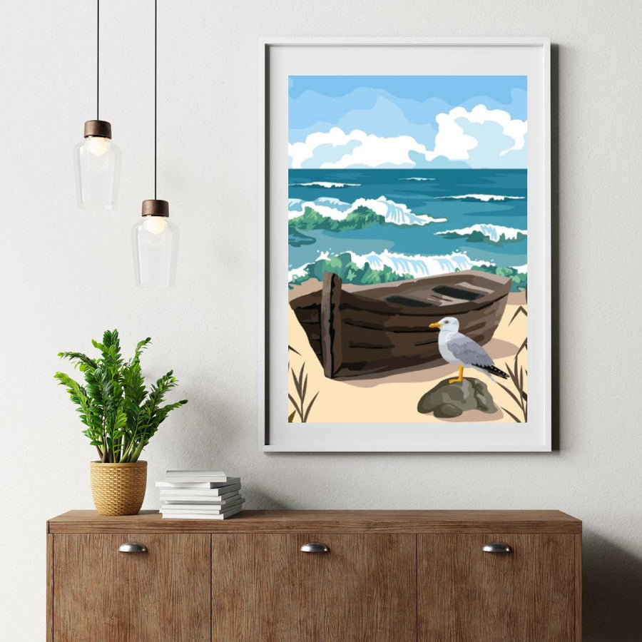 Diamantmalerei - Einsame Möwe - SEOS®