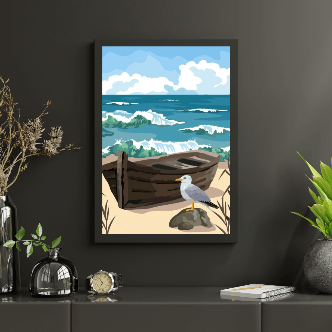 Diamantmalerei - Einsame Möwe - SEOS®