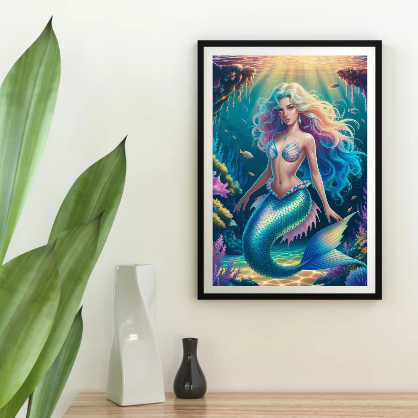 Diamond Painting - Fantasie-Meerjungfrau mit glitzernden Schuppen