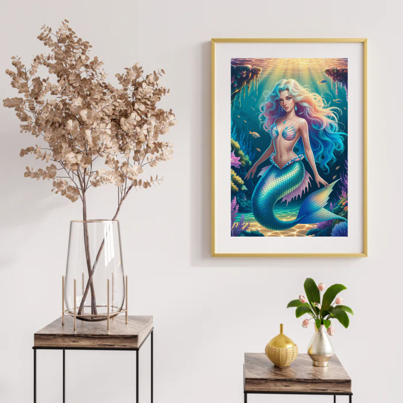 Diamond Painting - Fantasie-Meerjungfrau mit glitzernden Schuppen