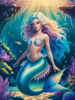 Diamond Painting - Fantasie-Meerjungfrau mit glitzernden Schuppen