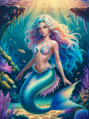 Diamond Painting - Fantasie-Meerjungfrau mit glitzernden Schuppen