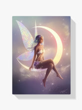 Diamantmalerei – Fee sitzt auf einer Mondsichel