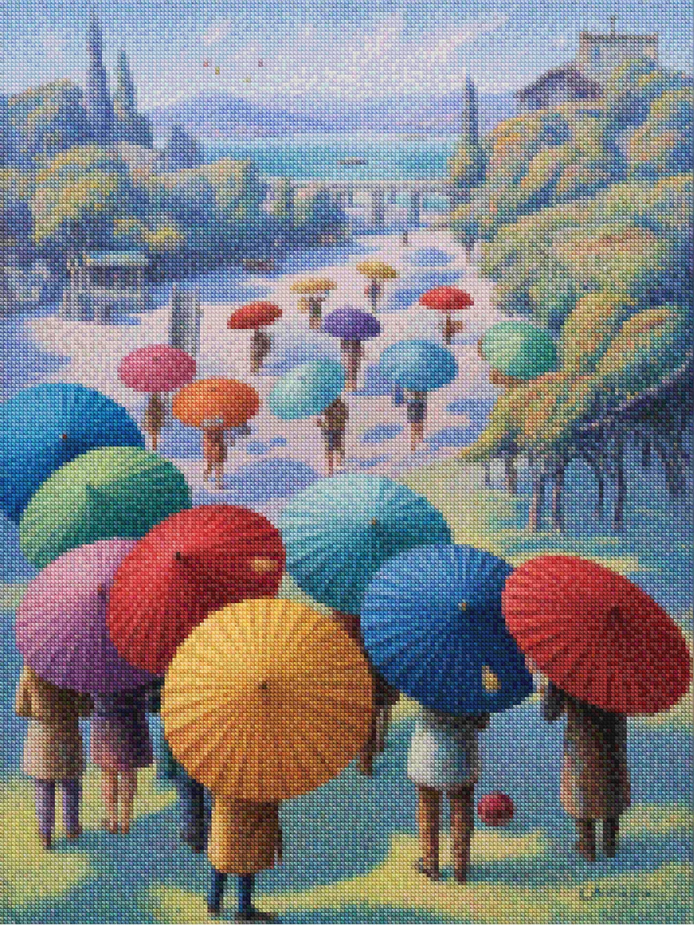 Diamantmalerei - Festival der Regenschirme