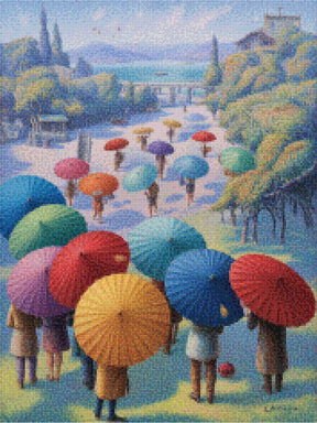 Diamantmalerei - Festival der Regenschirme