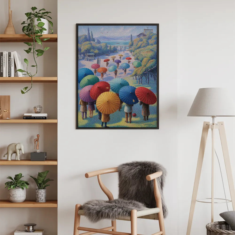 Diamantmalerei - Festival der Regenschirme